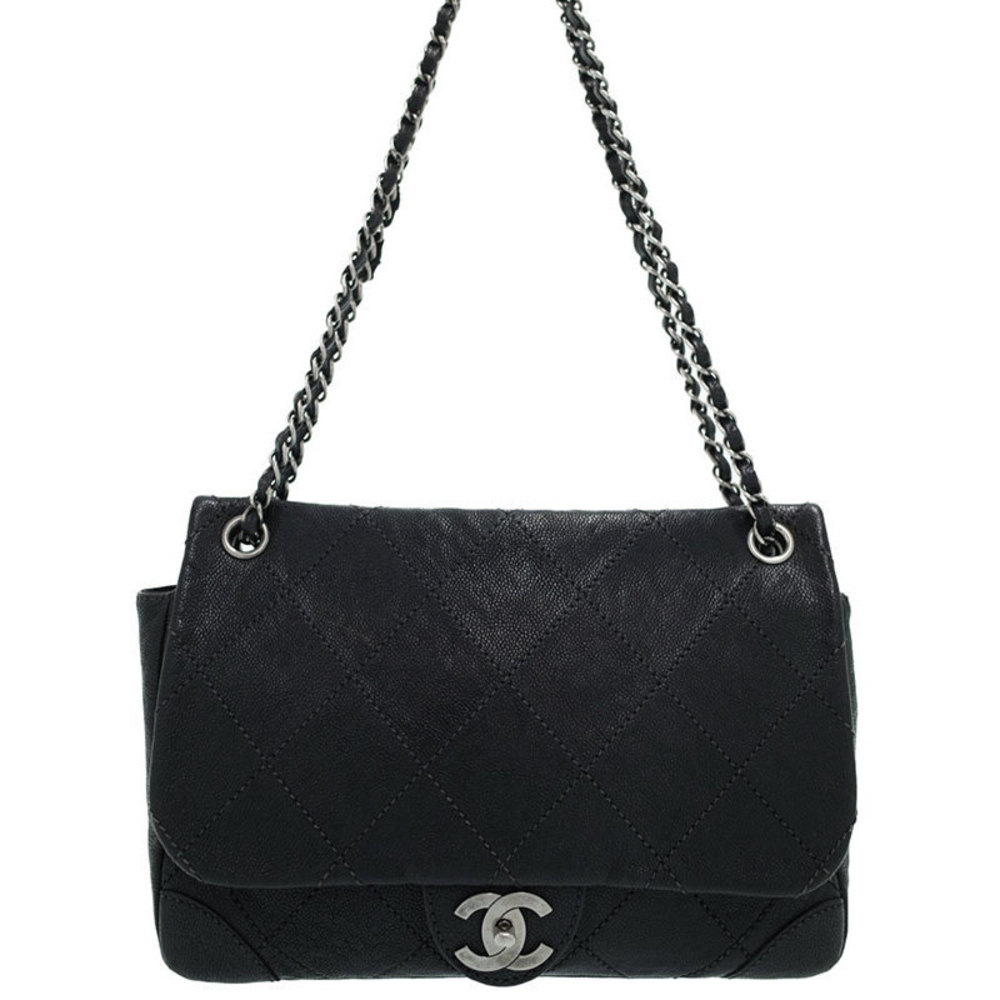 Chanel Wild Stitch Chain Shoulder Bag Black